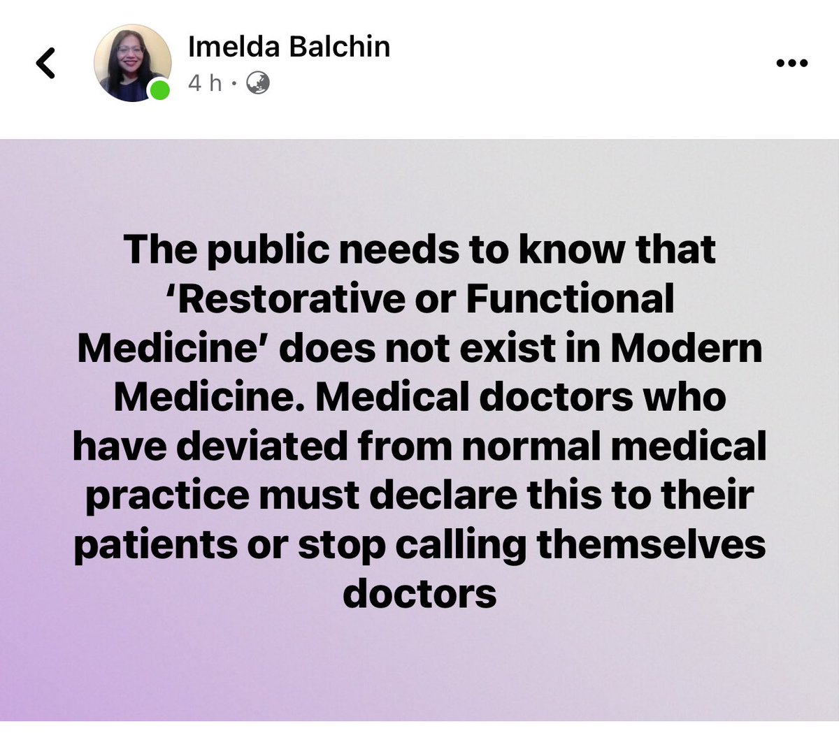 khairul_hafidz's tweet photo. Beginilah, sebelum ambil mana-mana pernyataan dari mana-mana doktor, apa lagi mengenai vaksin, lihat dulu latar belakang mereka.

Bila mereka amalkan sesuatu luar dari perubatan moden yang seharusnya mereka ikuti, hati-hati lah ambil pernyataan mereka.

Itu sahaja saya nak komen. https://t.co/sLyZtGrW2R