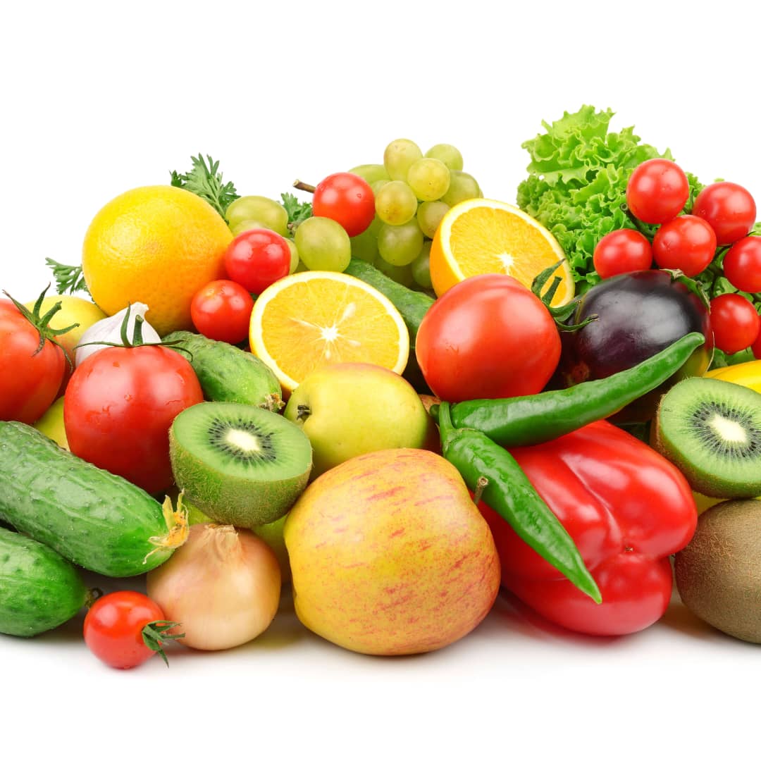 Fruit and vegetables should make up just over 1/2 of the food you eat every day. Try to eat at least five portions of various fruit and vegetables each day. #NutritionistVoice | #50daysNutritionChallenge #FruitVegetableIntakeChallenge