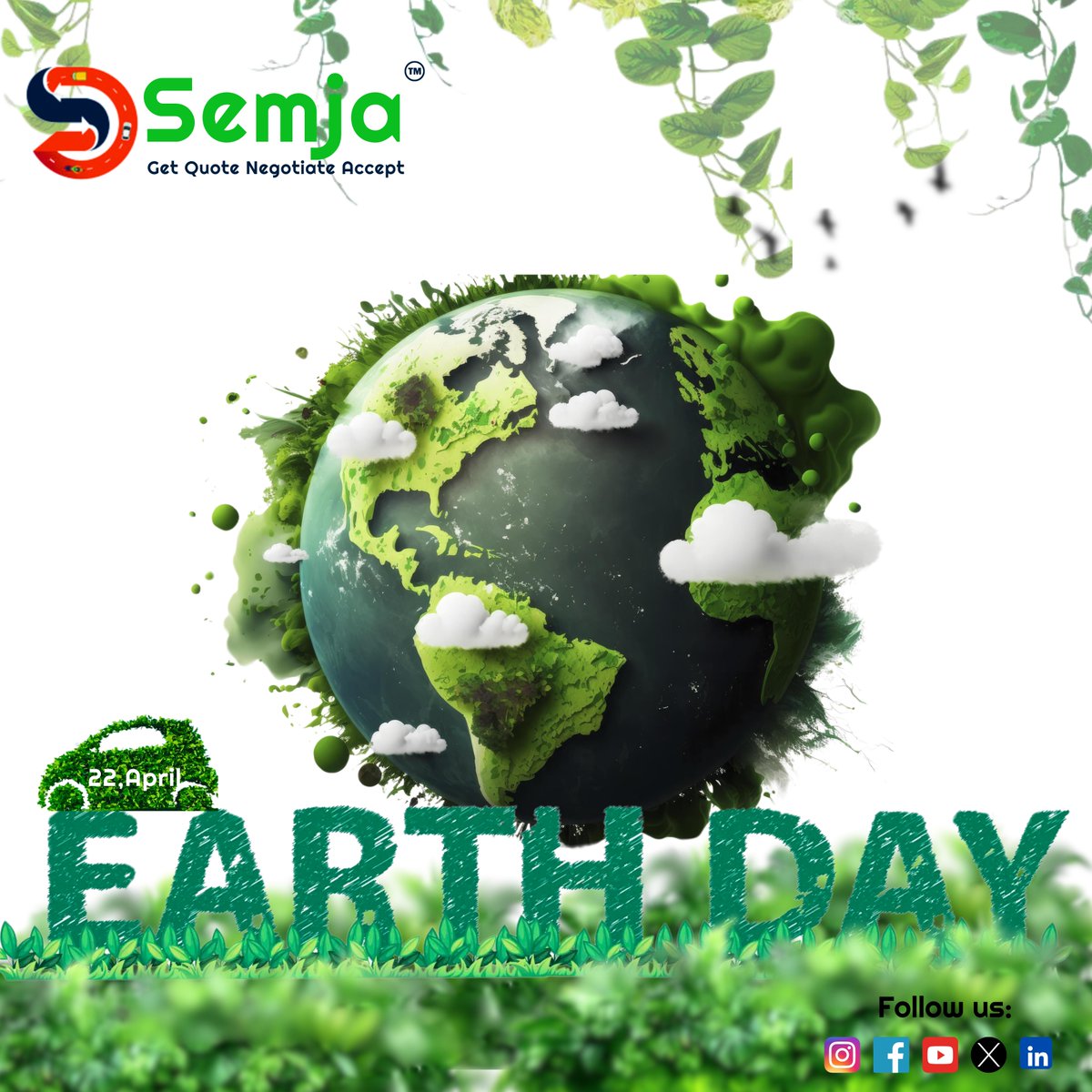 Let's celebrate by taking eco-friendly rides with Semja. Together, we can reduce our carbon footprint and contribute to a cleaner, greener planet. Negotiate fares directly with drivers and make every ride count towards a sustainable future.#GoGreen #SaveEarth #Semja #semjaapp