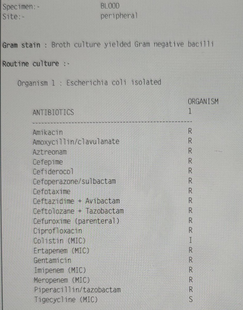 We need to stop getting to this point … If you think we can manage with Tigecycline & Colistin. It’s hard. They are reserve drugs and comes with a lot of drawbacks. Tigecycline has increased mortality rate when compared to other antibiotics. Colistin is hard on kidneys.