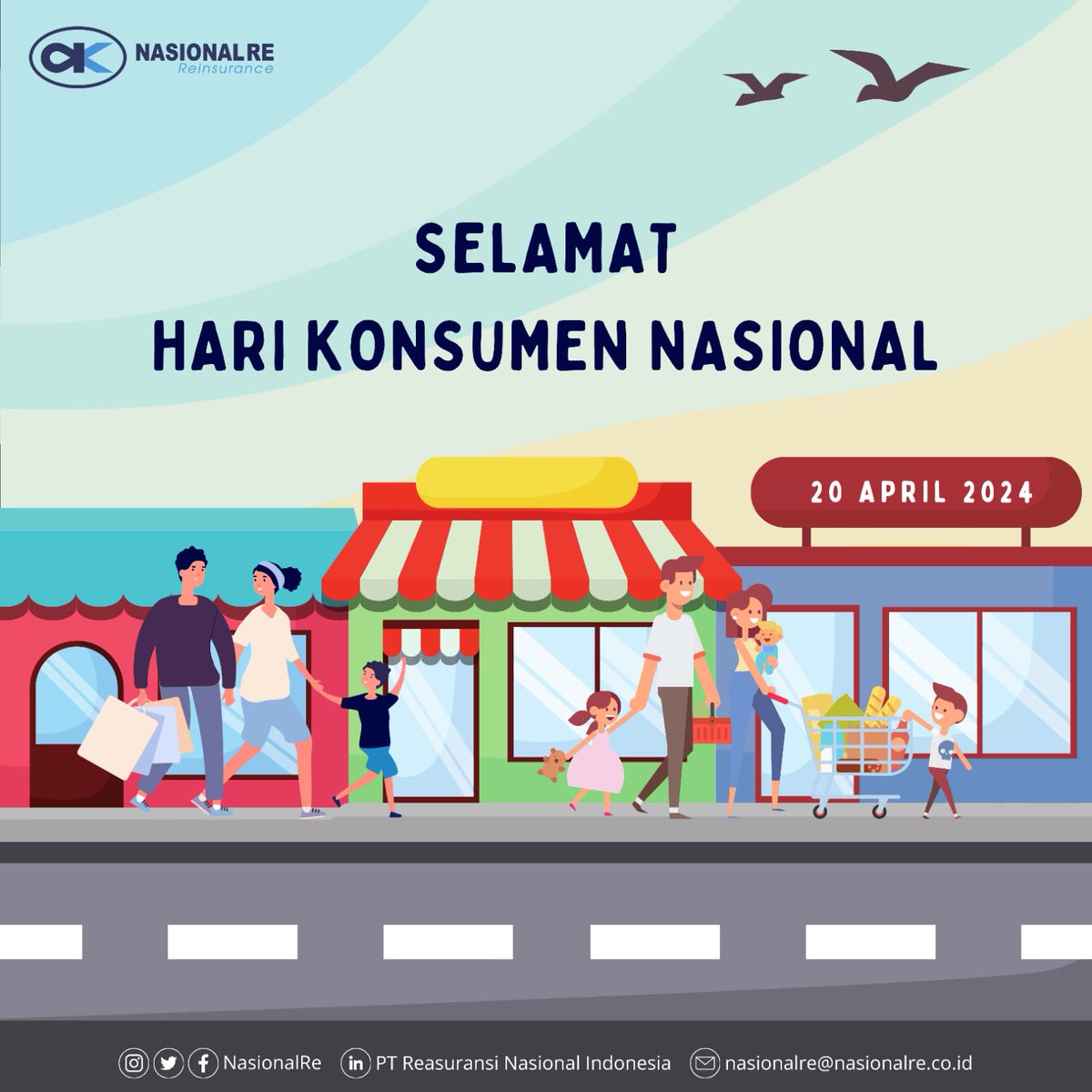 NasionalRe's tweet photo. Selamat Hari Konsumen Nasional, 20 April 2024.
#ReasuransiNasionalIndonesia #NasionalRe #Nasre #Reasuransi #Reinsurance #Asuransi #Insurance #AsuransiUmum #AsuransiJiwa #AsuransiSyariah #MariBerasuransi #IFG #indonesiafinancialgroup #PowerToProgress #PahamidanMilikiAsuransi https://t.co/cjpcdTxRgW
