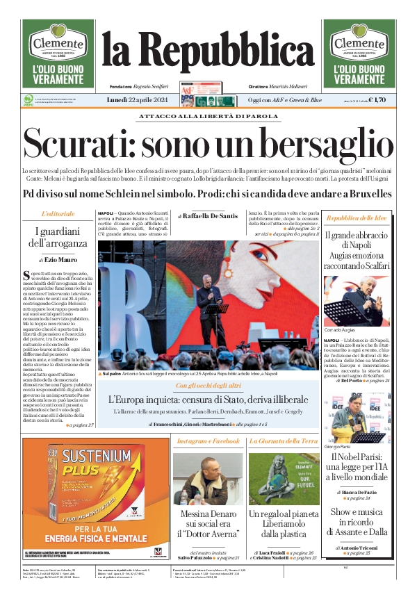 La prima pagina di oggi #22april larep.it/primapagina 📰