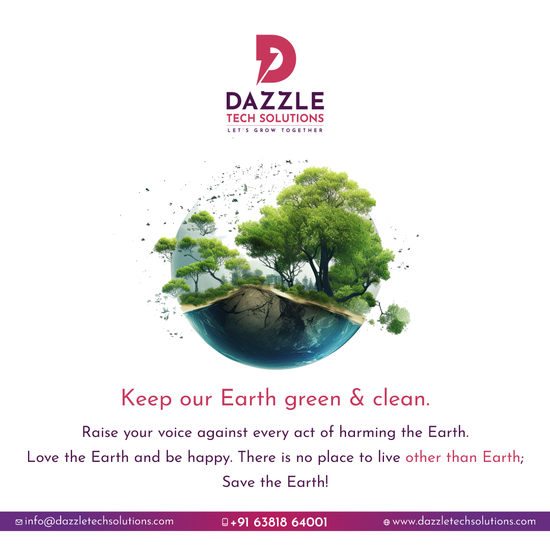 🌏 On Earth Day, let's pledge to rewrite our future, transforming intentions into actions for a greener, more resilient world.
.
#EarthDay #EarthDay2024 #earth #savetheplanet #savetheearth #savetheworld #savetheocean #savetheforest #india #Russia #dazzletechsolutions #asia #trend