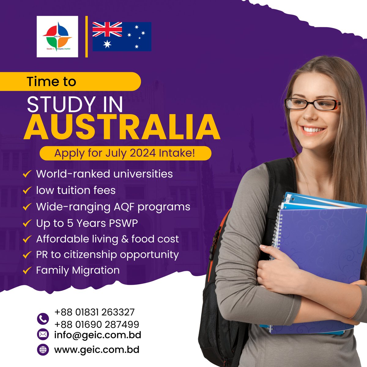 ' Make your Study Abroad dream come true '
' Study in Australia '
#studyaboard #studyabroad #studyaustralia #studyaesthetic #studyabroadlife #studyarchitecture #StudyAbroadJourney
#studyabroadconsultants