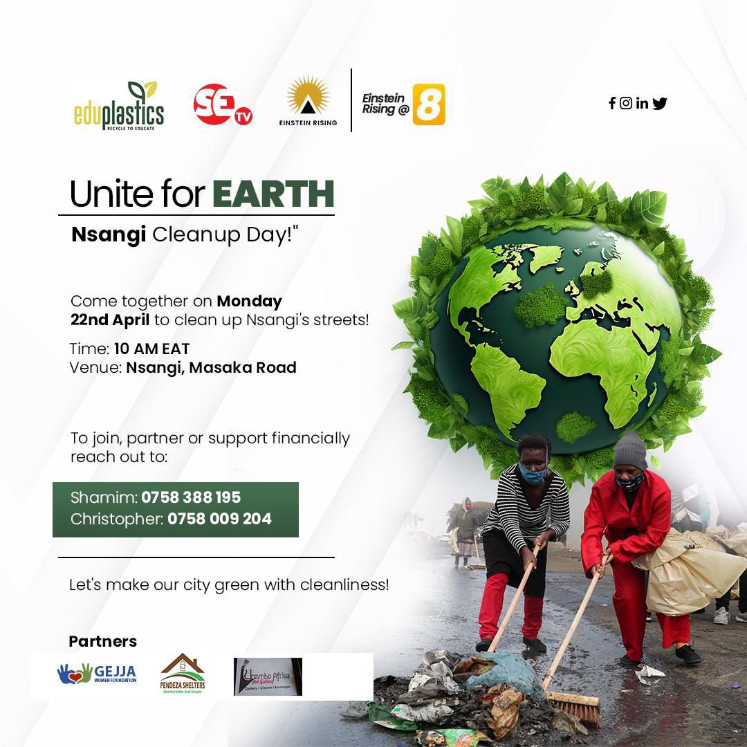 On this #earthday, we join the community in Nsangi together with our partners in the fight against plastics by cleaning up the streets. You can join us or contribute to this cause wherever you are. #planetvsplastic