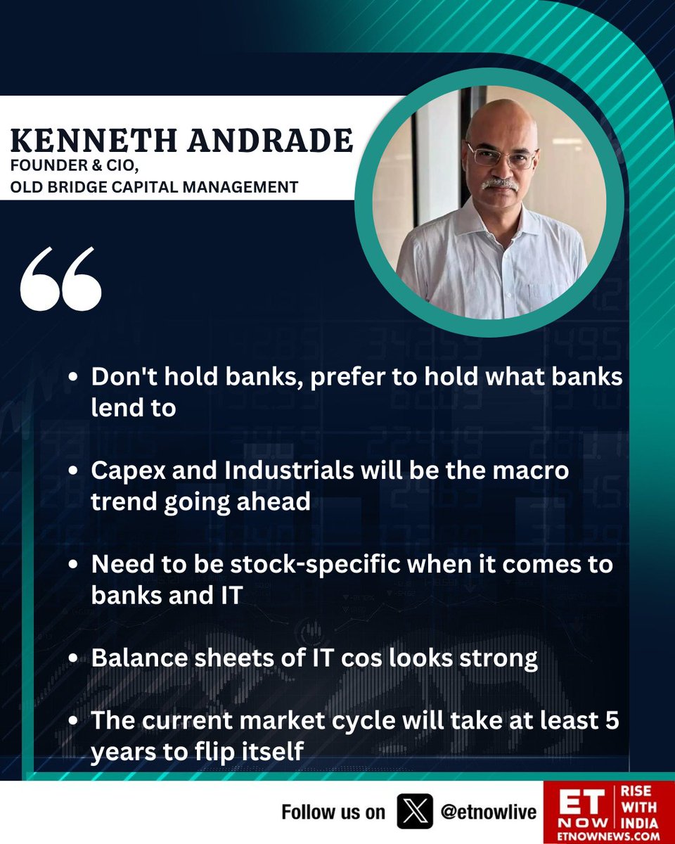 #OnETNOW | 'The current market cycle will take at least 5 years to flip itself' Kenneth Andrade of Old Bridge Capital Management