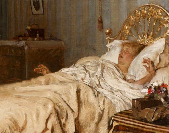 ¡Buenos días y feliz semana! 'El despertar', del pintor británico Edward John Gregory (1850 -1909).