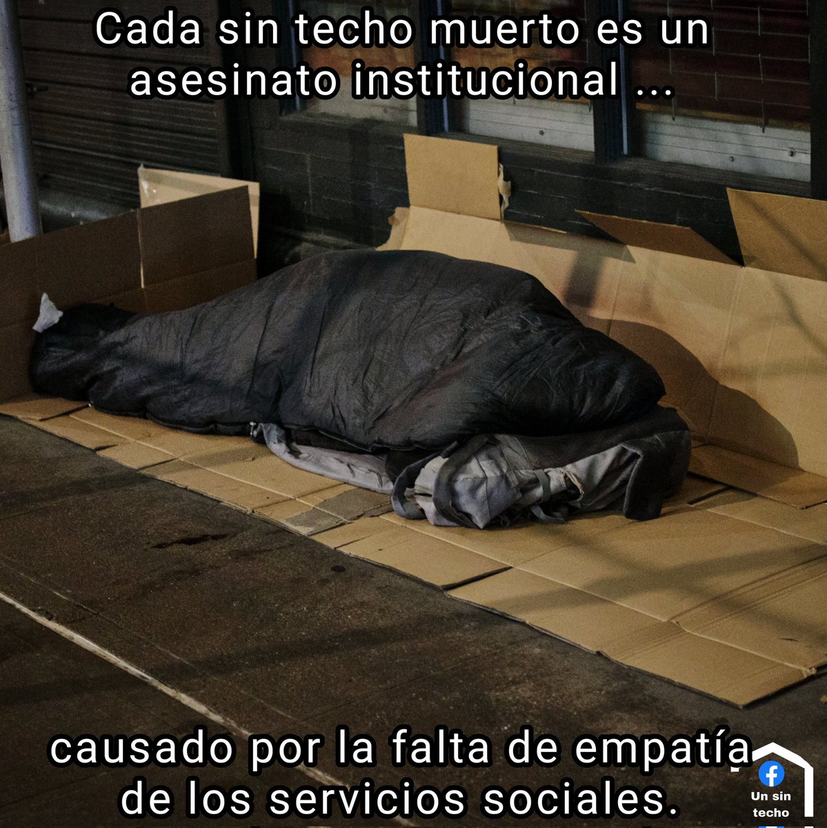 Cada sin techo muerto es un asesinato institucional causado por la falta de empatía de los servicios sociales.
#sinhogarismo #sinhogar #sintecho #diamundialdelaspersonassinhogar #WorldHomelessDay