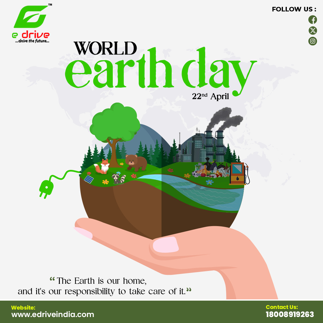 Happy Earth Day! Let’s work together to protect our beautiful planet.

#edrive #edriveindia #HappyEarthDay #EarthDay #EarhDay2024 #GoGreen #SaveThePlanet #EcoFriendly #EnvironmentallyFriendly