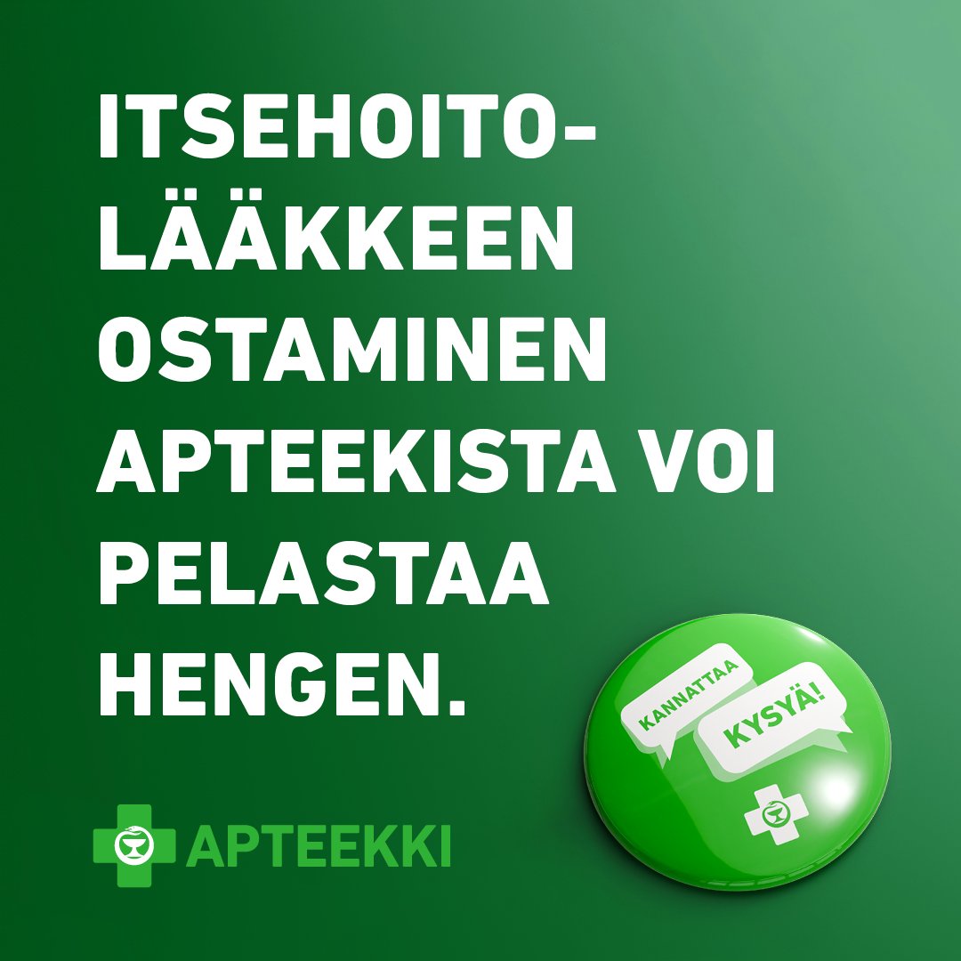 Apteekkarit's tweet photo. Moni meistä osaa kyllä ostaa itsehoitolääkkeen ihan itse. Mutta apteekeissa kohdataan usein tilanteita, joissa hyvät neuvot ovat kalliita! 
Tutustu esimerkkeihin tilanteista, joissa apteekin neuvot ovat olleet erityisen arvokkaita 👉 https://t.co/7QR35vqSiz
 #kannattaakysyä https://t.co/pvfwhKgC7M