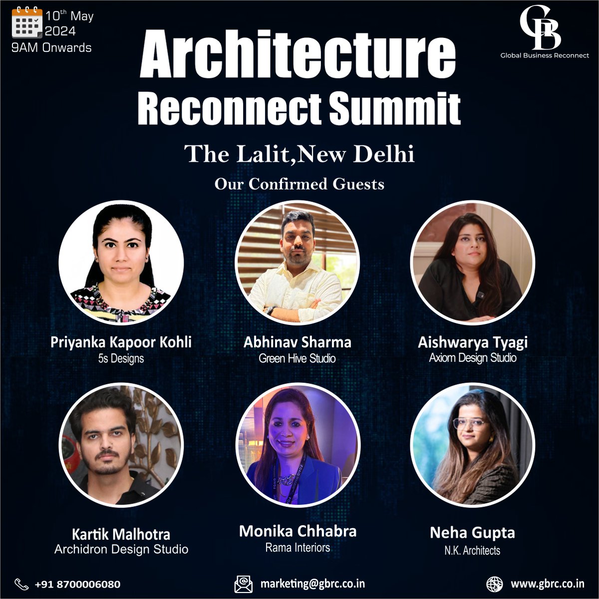 We welcome all our Eminent Guests for the Architecture Reconnect Summit.
This prestigious event promises to be a convergence of visionary minds, shaping the future skyline with innovation and imagination

🔹 Date: 10th May 2024
🔹 Venue: The Lalit, New Delhi

#GBRC #b2bconference