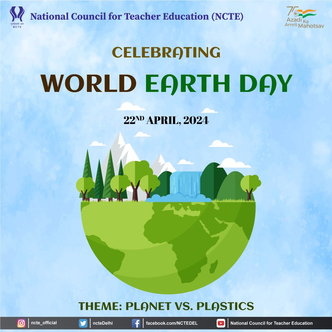 On 22nd April - #EarthDay2024, let's take a moment to appreciate the generosity of the #MotherEarth🌍 #NEP2020 stresses upon appropriate integration of environmental awareness & sensitivity towards its conservation & sustainable development in school curricula across the nation.