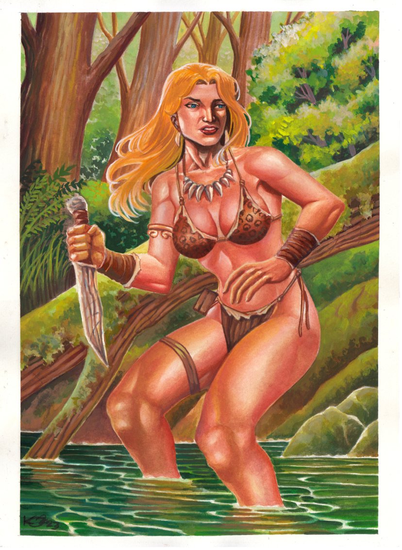 Jungle Girl. Acrylic on paper. 11X 17 inch.
@dynamitecomics #dynamitecomics #junglegirl #traditionalart #traditionalpainting #acrylicpainting #gouache #gouachepainting  #traditionalpainting #painting #watercolorpainting #gouachepainting #acrylicpainting #pinup
