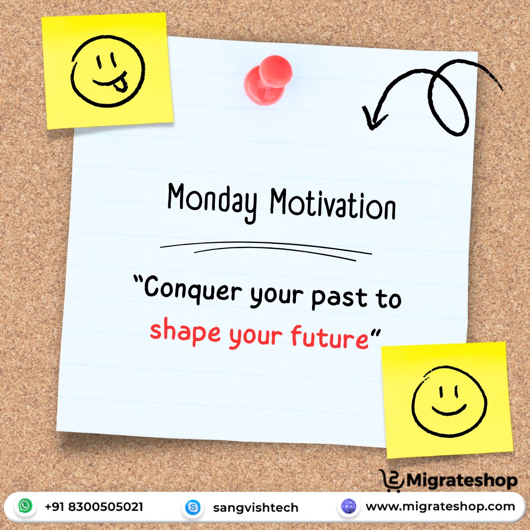 Conquer Your Past To Shape Your Future!

Visit: migrateshop.com

#migrateshop #MondayMotivation  #Mondayvibes #MondayQuote #business #marketplacescripts #wordpressthemes #startups