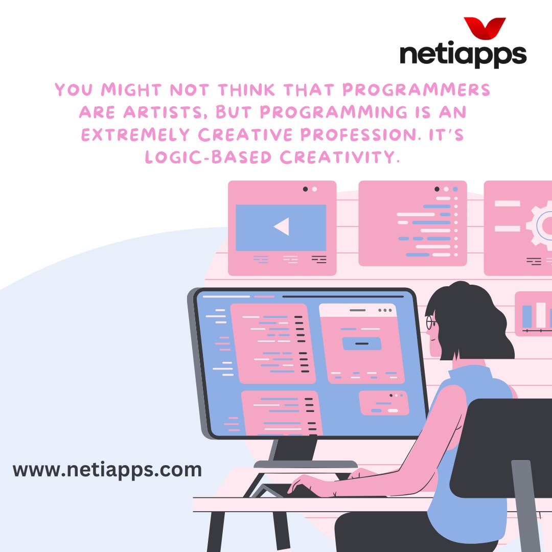 Coding is not just about syntax and logic; it’s an art form that empowers us to create and shape the digital world!

Visit our website - netiapps.com

#netiapps #netiappssoftware #websitedevelopment #webdevelopment #softwarecompany #developers #itsupport