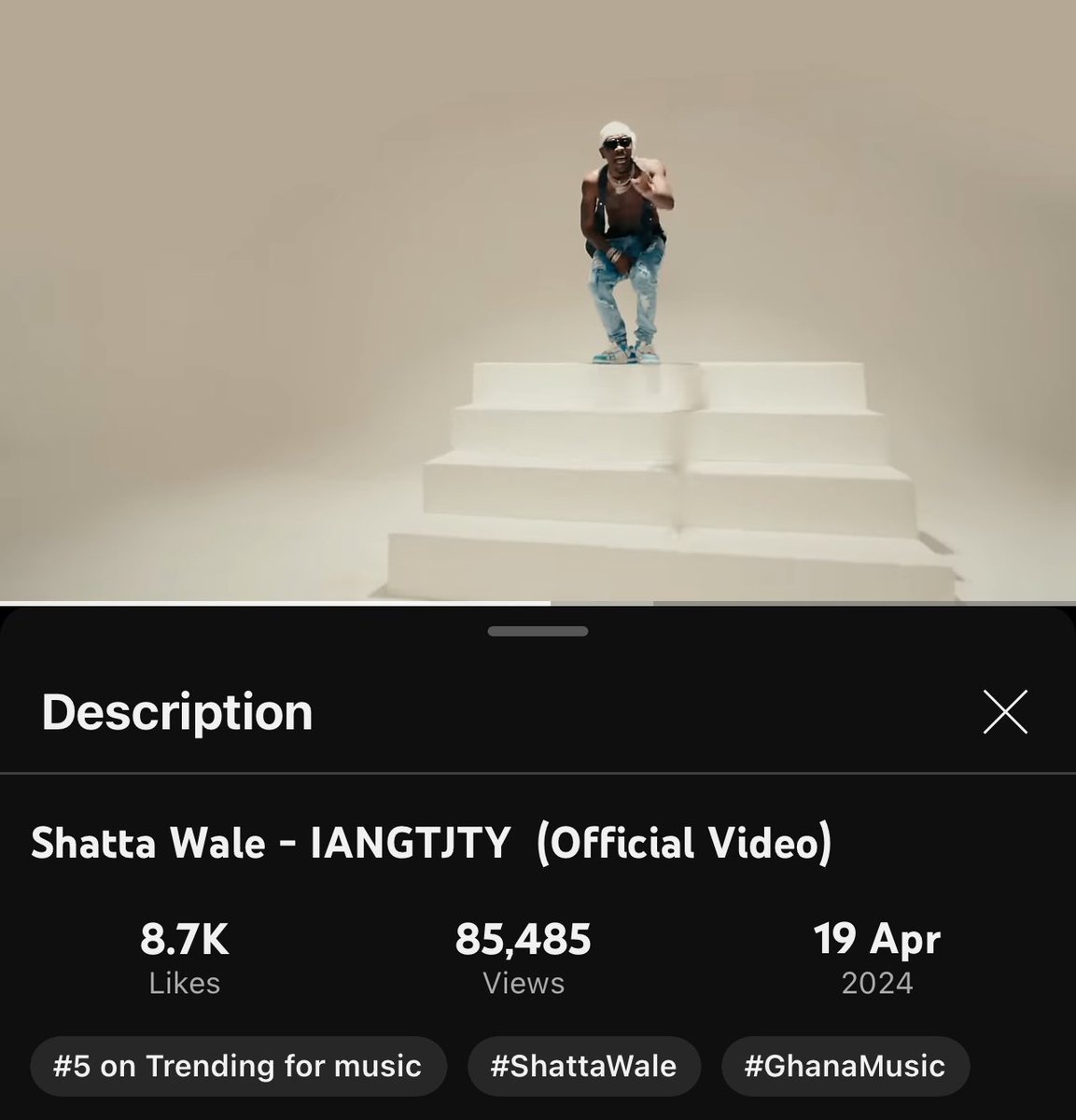 Trending #5 on YouTube 💪 Shatta Wale - IANGTJTY (official music video) Keep streaming | youtu.be/hUfsKHAGDjA?si… 🔥🔥🔥