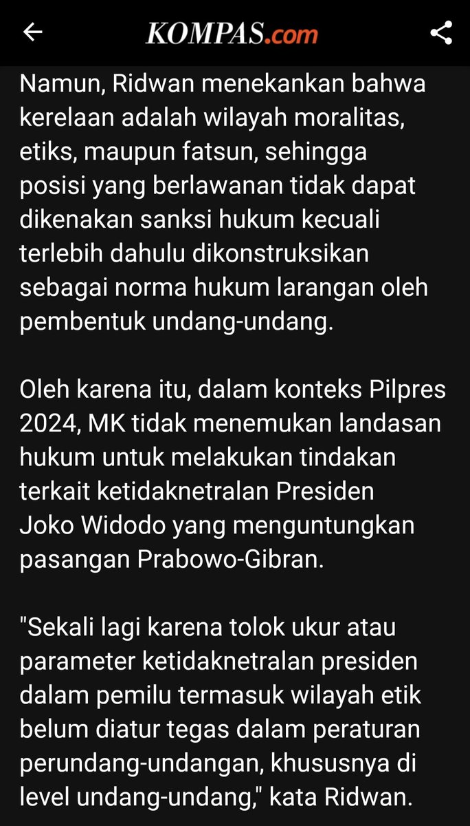 Hal seperti ini harusnya tidak sampai menciptakan kegaduhan apabila semua pihak yang terkait dalam hal ini jauh-jauh hari sudah mengantisipasinya.
Masalah etik, moralitas &amp; fatsun saja tidak cukup kuat selama tidak ditetapkan sebagai norma hukum dalam pembentukan undang-undang.