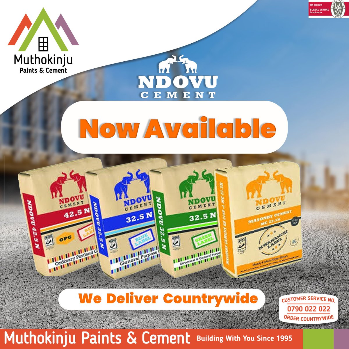 With our convenient bulk delivery service, getting your favorite brand of cement has never been easier. Call us today to have all your building needs sorted in no time! 🛠️ #buildingsupplies #cementsupplier #ndovucement #muthokinjupaintsandcement