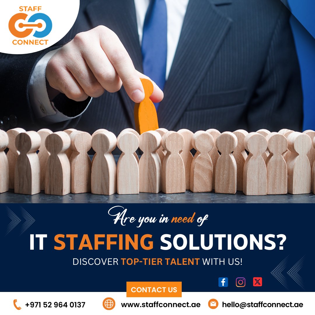 Discover elite IT talent through our staffing solutions. Get top-tier professionals for your projects and elevate your business success.

🌐 staffconnect.ae

#staffconnectuae #itstaffing #techtalent #staffingsolutions #itrecruitment #hiringtech #businesssuccess #uae
