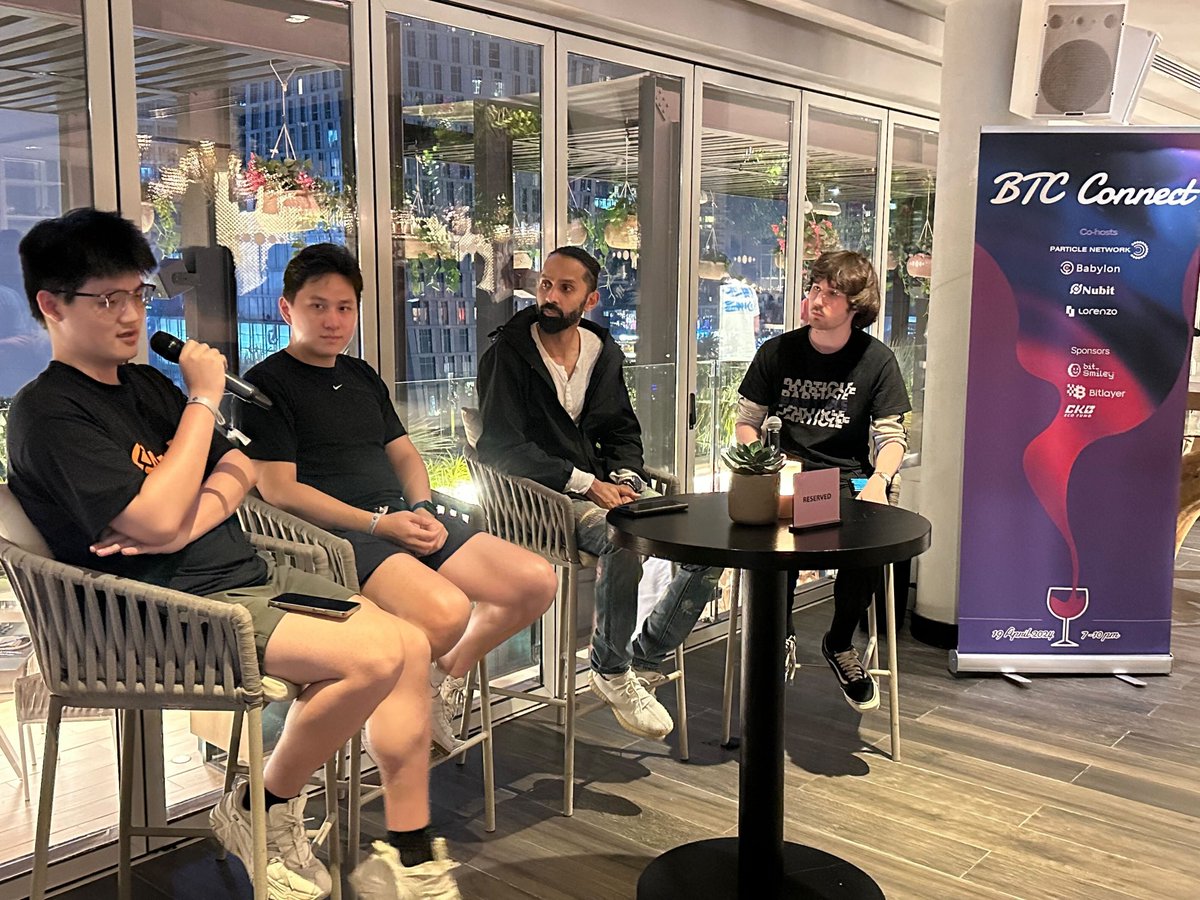 Amidst Dubai's surprise downpour at #Token2049, our Chief Protocol Economist, Sankha Banerjee (@BanerjeSankha ), joined @LorenzoProtocol founder Matt Le (@MattYe_MEP), @ParticleNtwrk & @nubit_org on stage to explore new Bitcoin use-cases and discuss the evolving Bitcoin