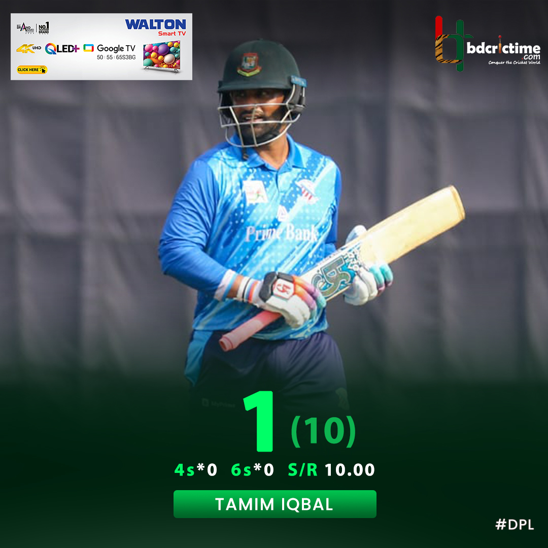 1, 20, 1 Tamim Iqbal lost the momentum and struggled in his last 3 games! #DPL #WaltonSmartTV