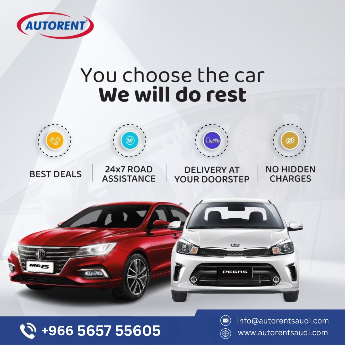 Did you know you could schedule the delivery and pick up of your rental car at #AutorentSaudi? Check out the feature when you book a car.
For booking WhatsApp us at 056 575 5605
Email: info@autorentsaudi.com
Book online - autorentsaudi.com/rent-cars

#SaudiArabia  #carrentalservice
