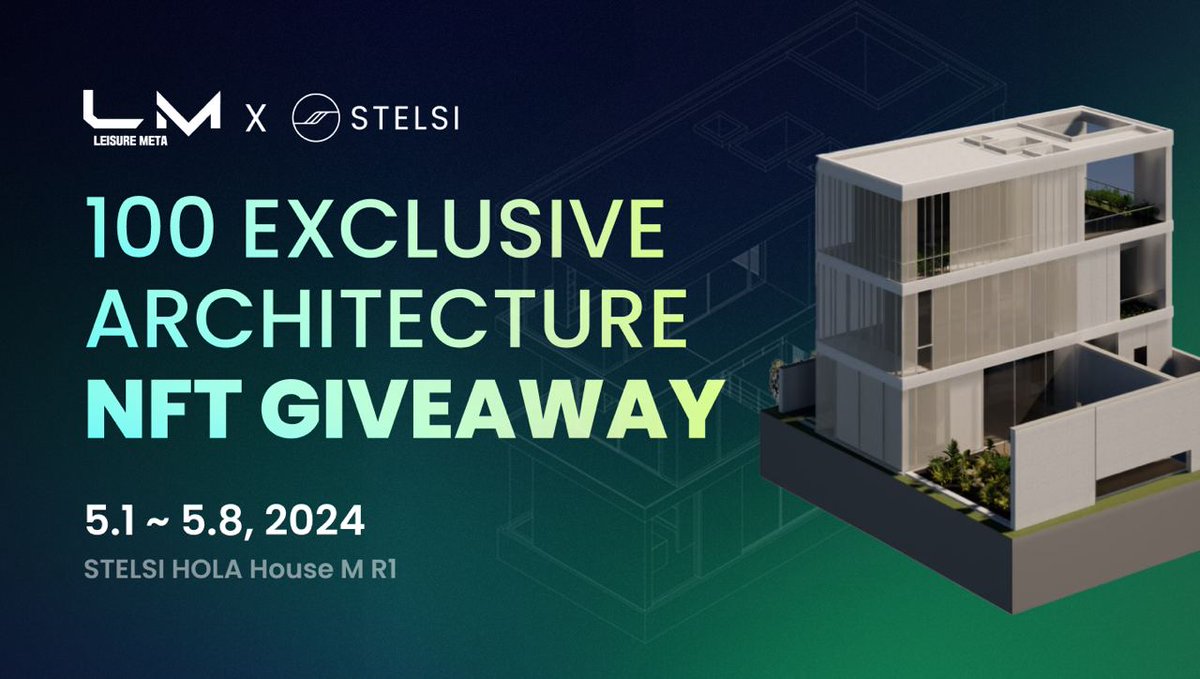 🎁[LeisureMeta x STELSI] STELSI Building NFT Giveaway Whitelist Event 📷STELSI is excited to announce our collaborative event with @LeisureMeta_LM : the 100 ARCHITECTURE NFTs Giveaway Whitelist Event. 🎁link.medium.com/WmJR2YwMZIb #STELSI #architecture #Web3 #NFT #Giveaways