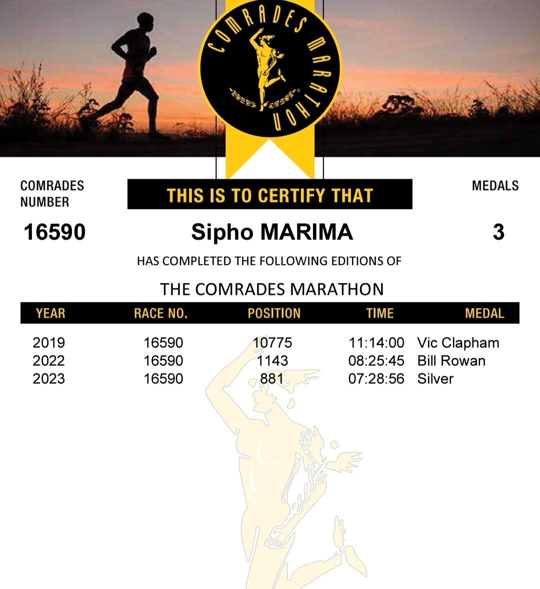 Just under 7 weeks to go before I run my 4th @ComradesRace 🤞🏾 Today I resumed my training after 8 days of rest 👌🏽 The last time I ran Comrades Marathon up run was in 2019 and I did it in 11:14:00⌚️That was my first Comrades check frame 3️⃣