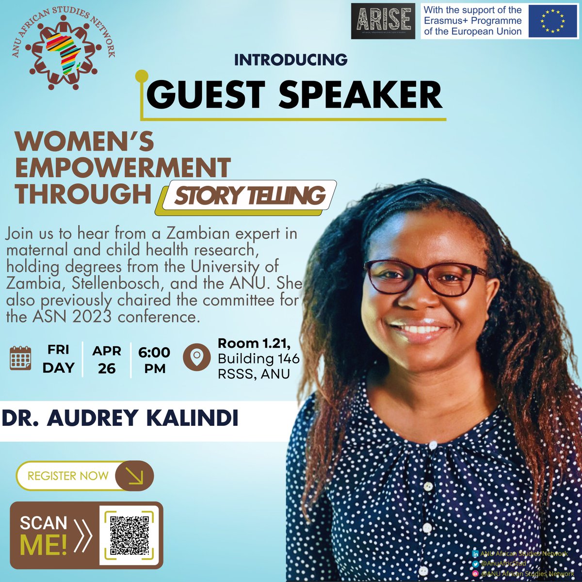 Our fourth panellist is @audreykalindi , a maternal and child health expert from Zambia. Audrey recently got her PhD from the ANU. Last year, Audrey chaired the committee for the ASN 2023 conference. She is currently residing and working in Australia.
#ANU
#Africa
#WomensWorlds