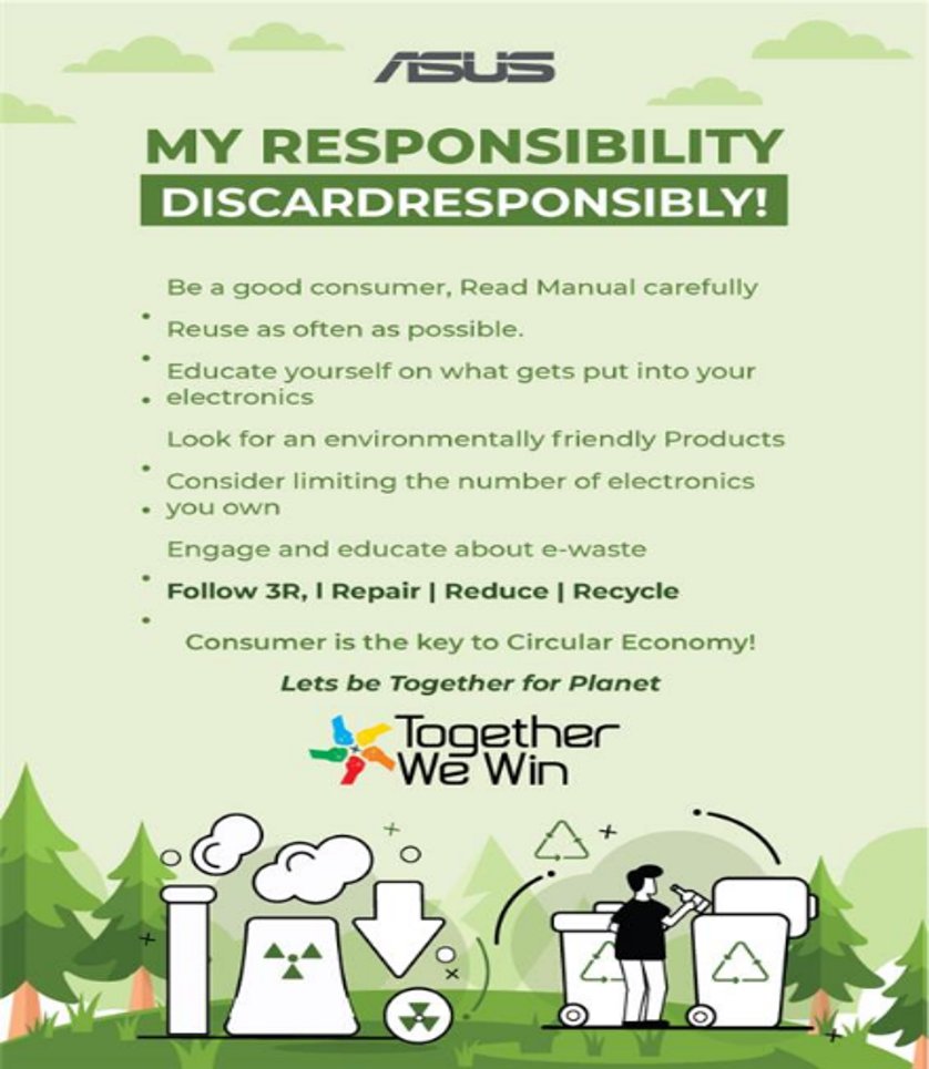Every action counts! #EarthDay My Responsibility #DiscardResponsibly let's continue this journey towards a cleaner, greener future for all. #Togetherwewin Repair I Reduce I Recycle #EarthDay #EarthDay2024