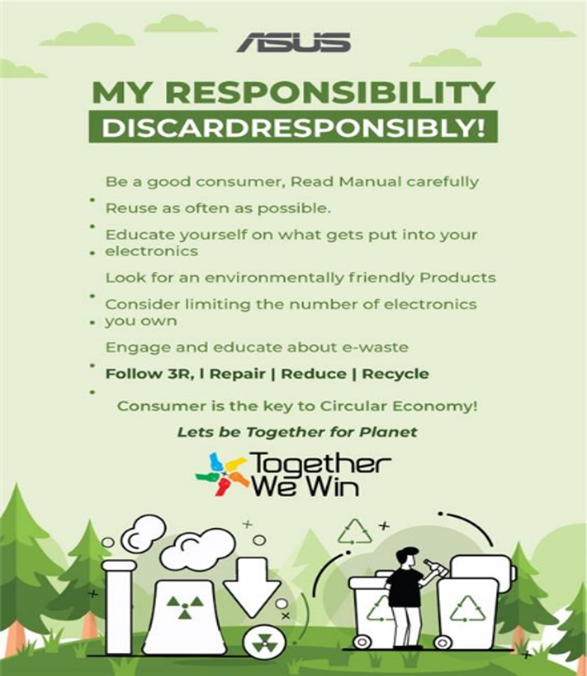 Every action counts!
#EarthDay
My Responsibility #DiscardResponsibly

let's continue this journey towards a cleaner, greener future for all. #Togetherwewin
Repair I Reduce I Recycle #EarthDay #EarthDay2024