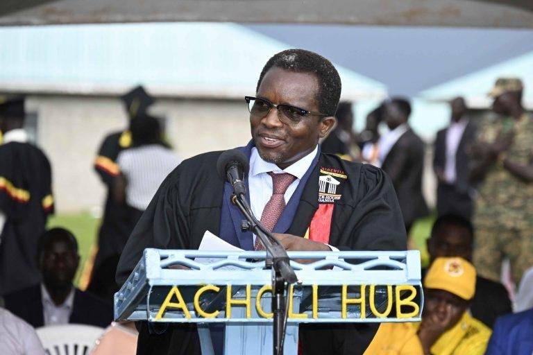 JaneBarekye's tweet photo. The Minister of State for Northern Uganda, Dr. @KennethOmona presided over the graduation ceremony of 584 students who have completed their vocational training in  various disciplines at Acholi Zonal Presidential Industrial Hub located in Gulu district. To the graduates, congratulations on reaching this milestone!