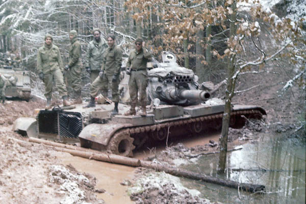 Tank Tuesday Eve - M60A1 from 3-8 Cav slightly stuck at Baumholder, West Germany in 1981/82!    #tanks #armor #1980s #tanktuesday #ilovetanks #patton #m60a1 #tanklover #coldwar