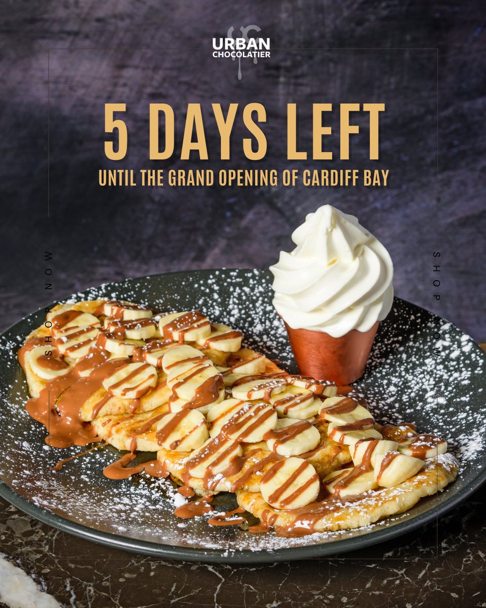 Dive into the sweet comfort of our Banana Rama Pancakes! 🍌🥞 Only 5 days left until the grand opening of Urban Chocolatier Cardiff Bay! 🎉 Join us for a memorable celebration filled with irresistible treats!
#UrbanChocolatier #BananaRamaPancakes #CountdownToOpening #CardiffBay