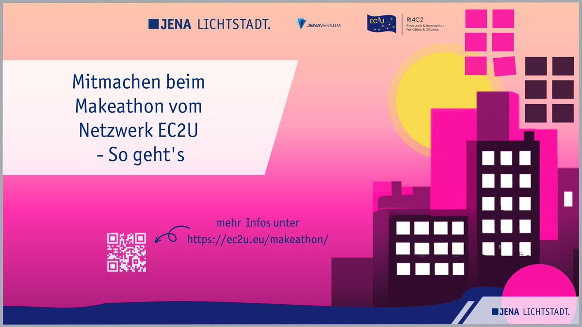 Am 6.+7. Mai lädt das EC2U Hochschulnetzwerk zu einem 24-stündigen Workshop zu Nachhaltigkeitsthemen ein.♻️ ⏱ 24 Stunden 💭 für interdisziplinäre Teams Wo: StadtLab Jena, Löbderstraße 6 ▶ec2u.eu/news/makeathon/ ▶Anmeldung erforderlich unter forms.office.com/e/8zwGkNKhY5