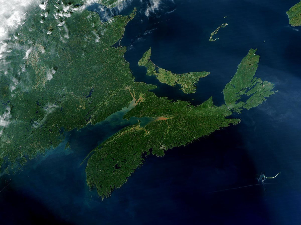 Happy Earth Day from the best place on Earth, Nova Scotia 🌎 Share pics of your favorite place in #NovaScotia & tag us (Image of NS from space @nasa Visible Earth)