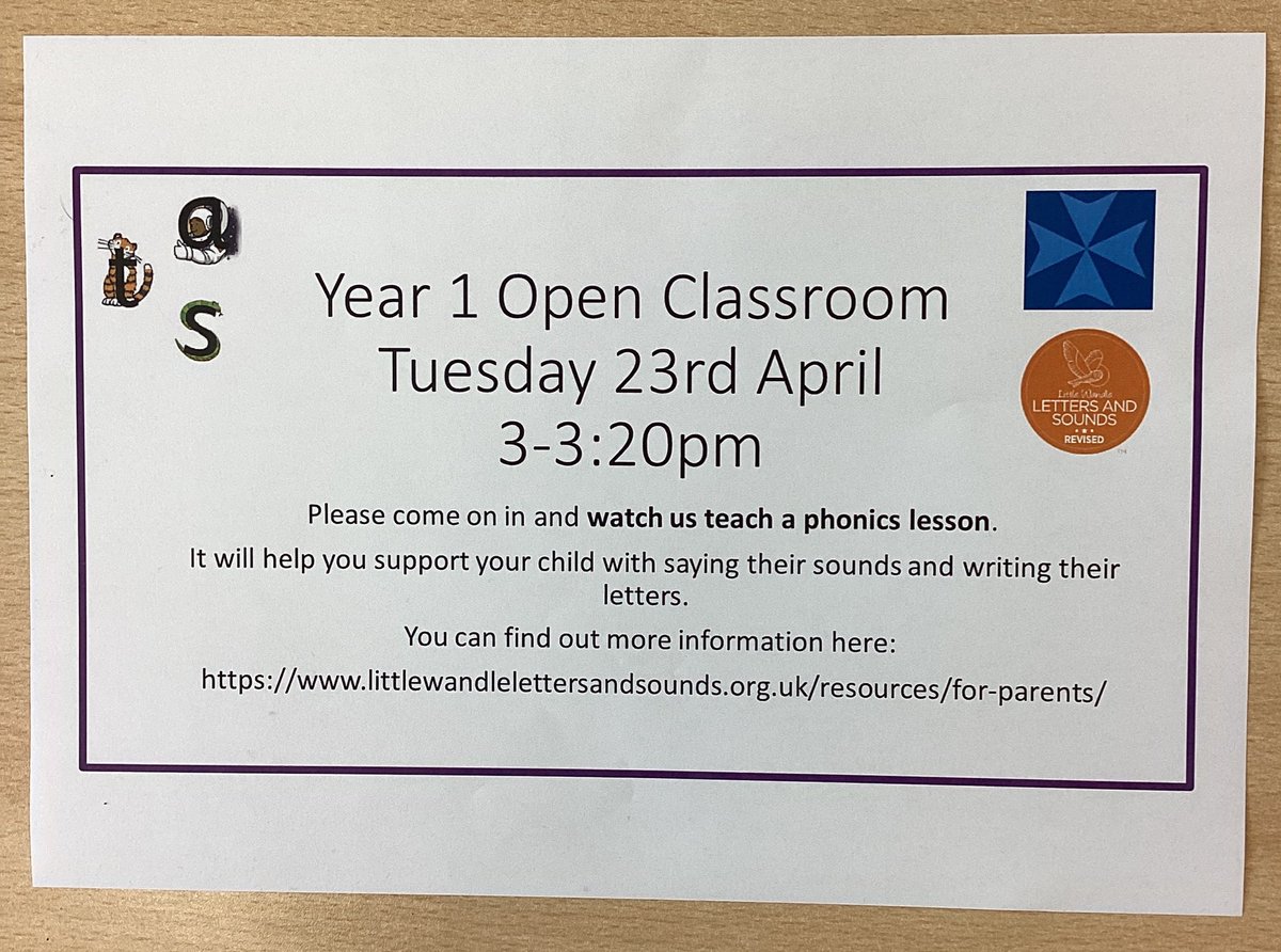 sa_year1's tweet photo. This Tuesday, Year 1 have a Live Phonics lesson. All are welcome to see how we teach phonics. Hope to see you then! https://t.co/2WDUuPeY5x