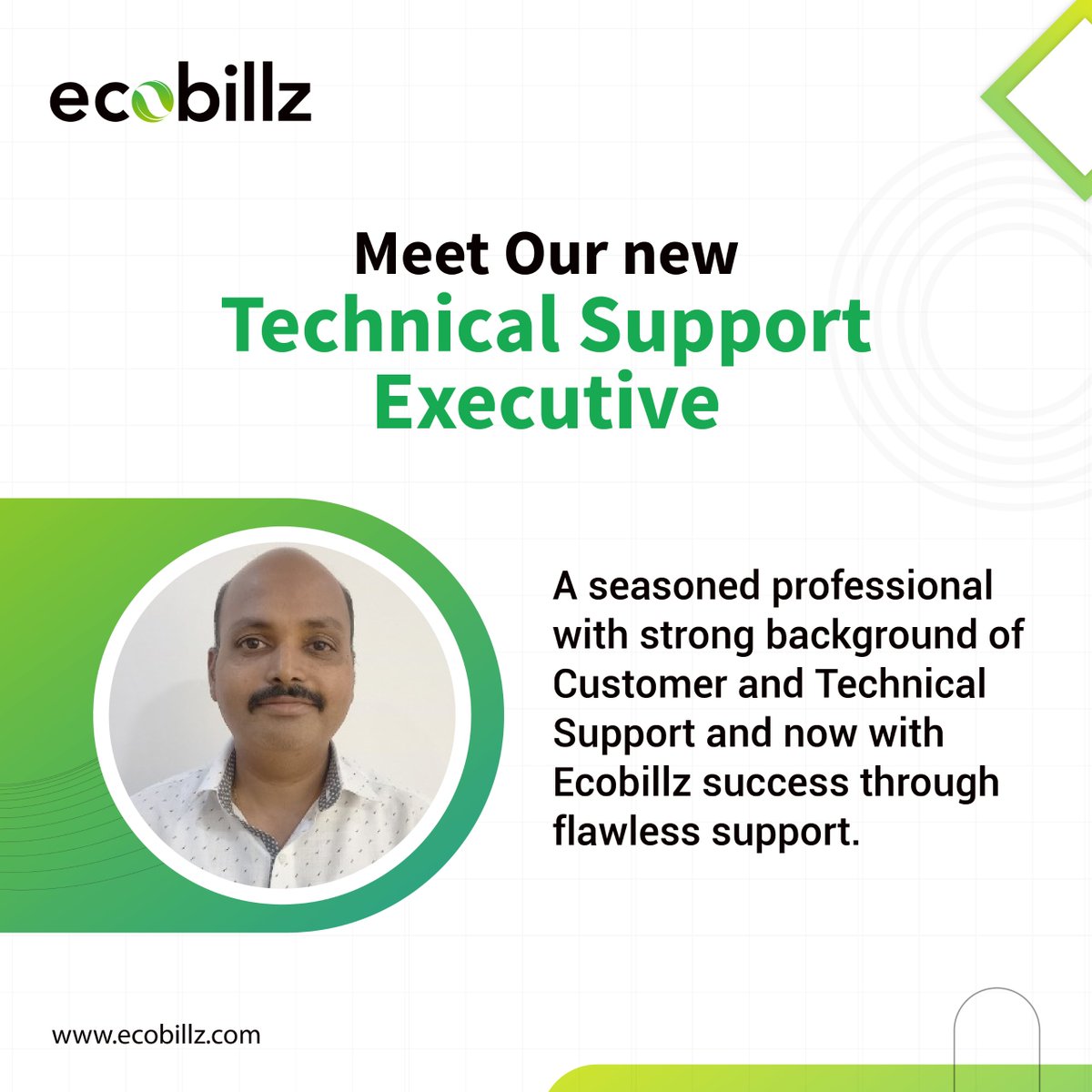 Meet our new technical support executive Mr. Manoj Khanduri. @Ecobillz Private Limited welcomes him. #professional #seasoned #flawlesssupport #technicalsupport #supportsystem #executive #success #strongbackground #newjoinee #newemployee #automation #hospitality