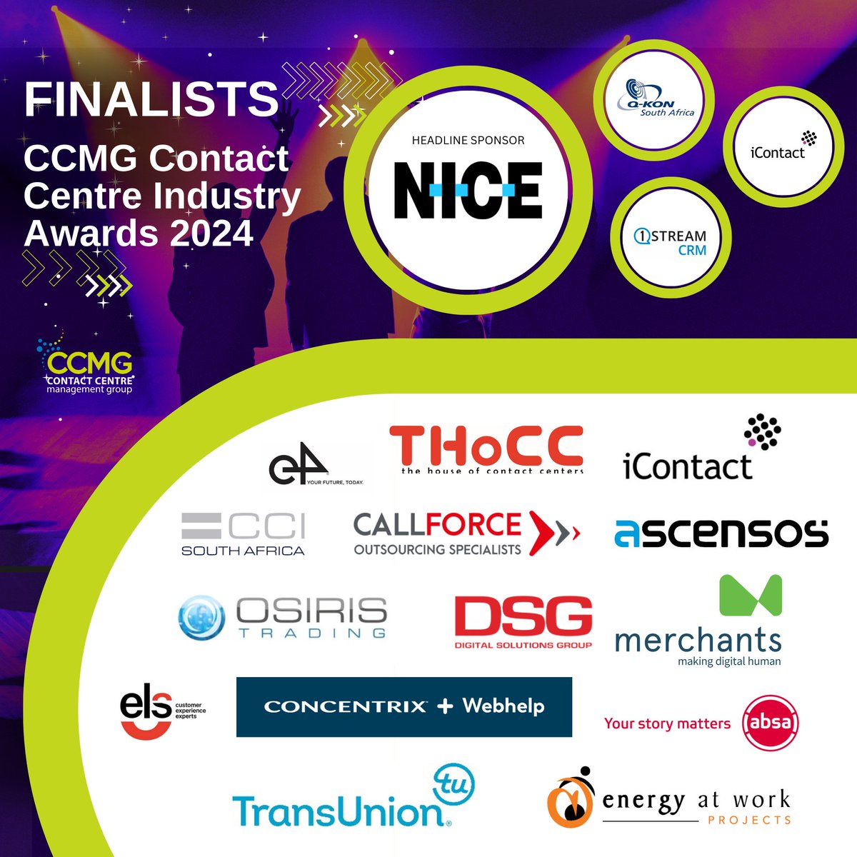 🌟 We're thrilled to announce the finalists for this year's CCMG Contact Centre Awards! 🏆✨ Congratulations to all who made this far! 🌟
To reserve your seats visit events.mm3.co.za/Event/?Id=9957…
Let's make it the best one yet!  #CCMG2024 #ContactCentre #callcentre #CX