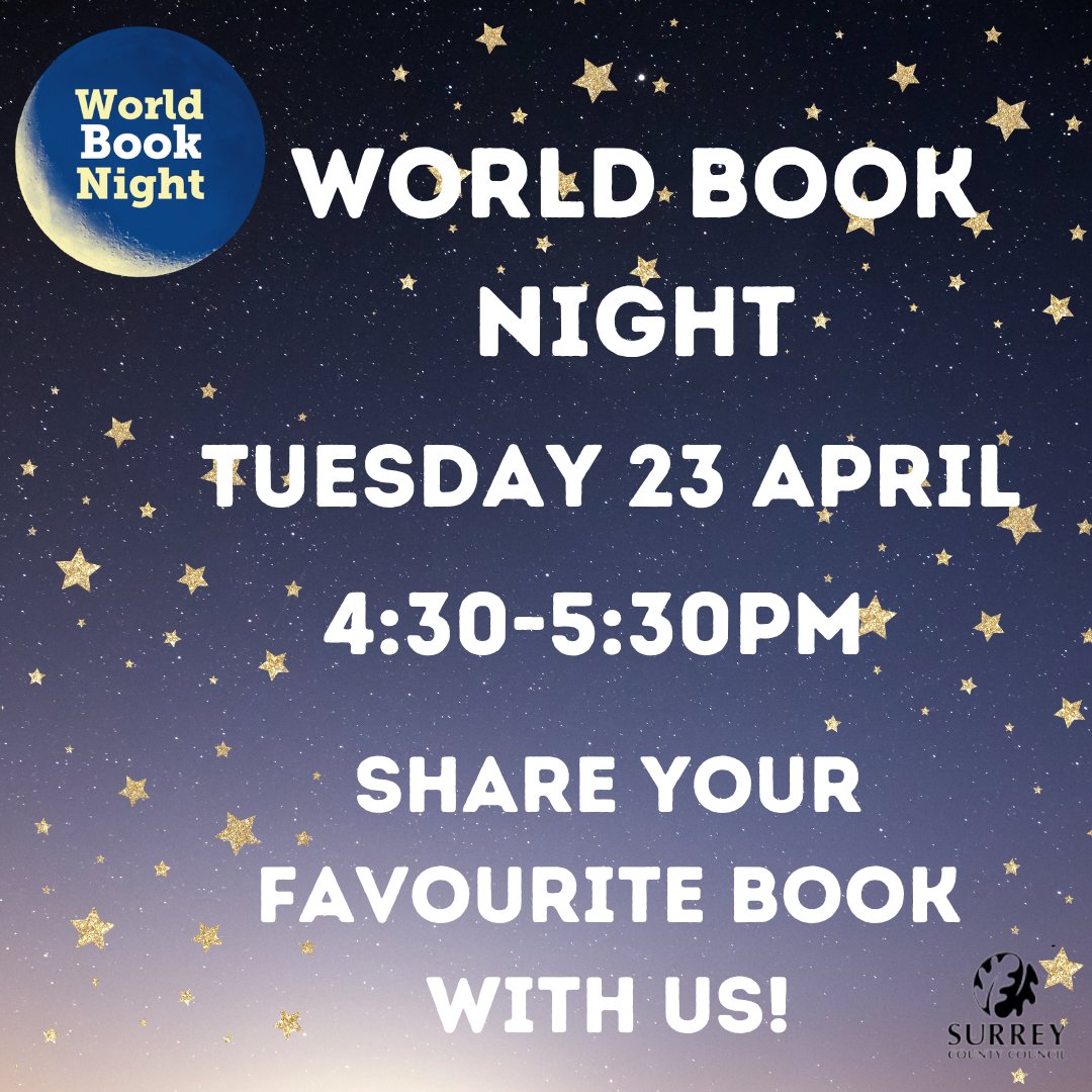 Celebrate World Book Night with our Chatterbooks group! Share your favourite book with us TOMORROW at 4:30pm. Suitable for children 8-12 years old. No need to book just come along and join in the fun! #WorldBookNight #Chatterbooks @WorldBookNight @SurreyLibraries