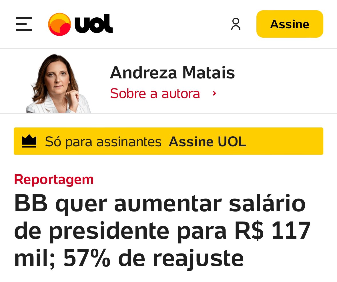 O Banco do Brasil cobra os maiores juros consignados, usados por aposentados e pensionistas. Com esse megalucro, o BB aumenta o salário da presidente para R$ 4 mi por ano e toda a diretoria. E daí? Pra companheirada tudo! O PT é isso aí.