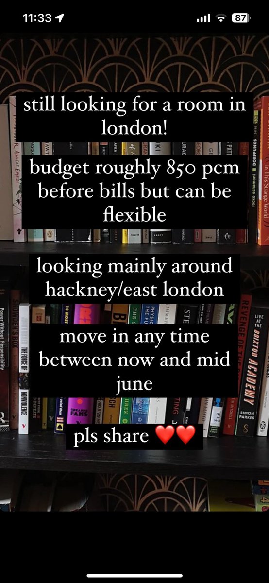 i am still looking for a room in london ! pls share and let me know if anyone has any leads, spareroom is draining my life force x