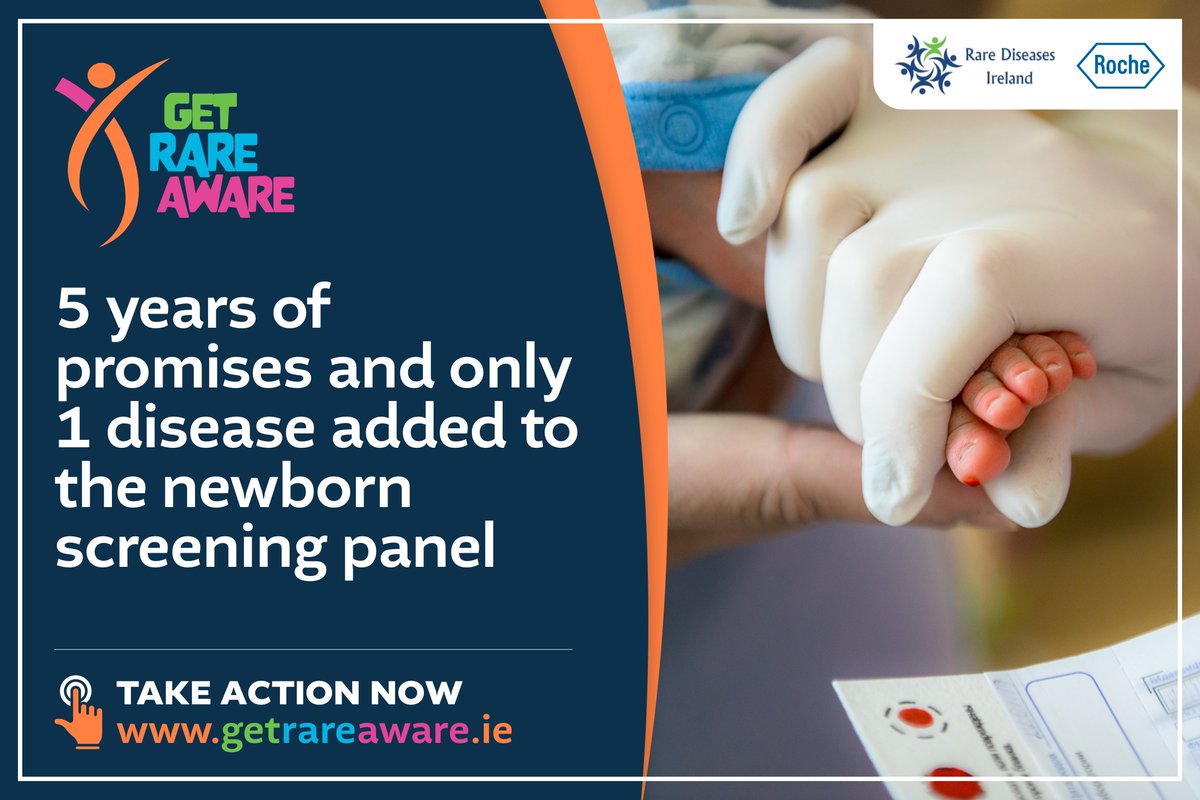 #GetRareAware Take Action on getrareaware.ie Let's expand Newborn Bloodspot Screening services - more commonly called the 'heel prick test'. Screening provides early diagnosis & access to support and treatment. Listen back to our first webinar. youtube.com/watch?v=T0oH4v…