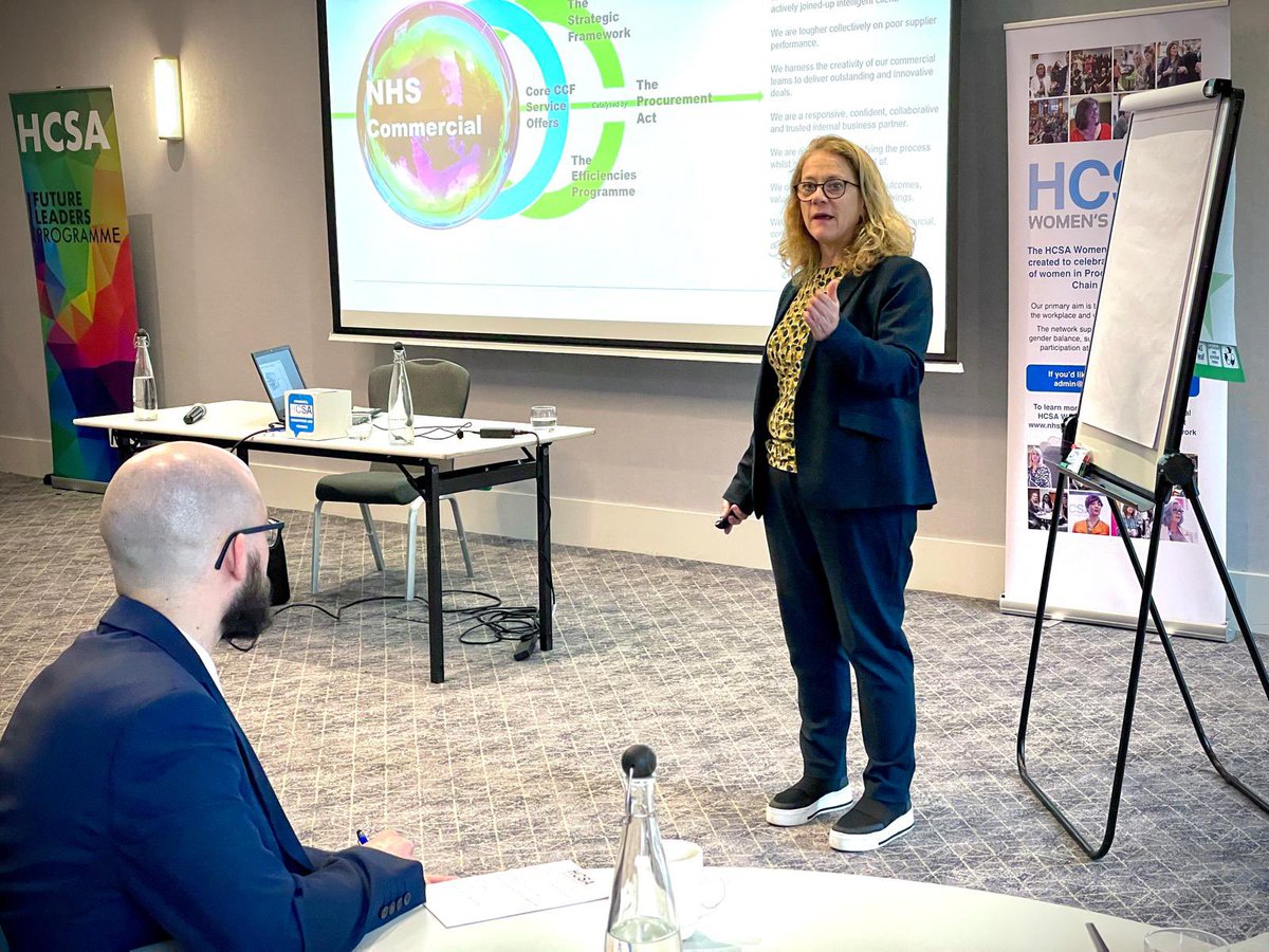 HCSAprocurement's tweet photo. Fiona Hilton from @NHSEngland now presenting to PDP delegates on the new Strategic Framework for NHS Commercial #PDP24
You can also hear Fiona on our latest podcast here https://t.co/8hNUvq837X https://t.co/92zCnmbQvZ