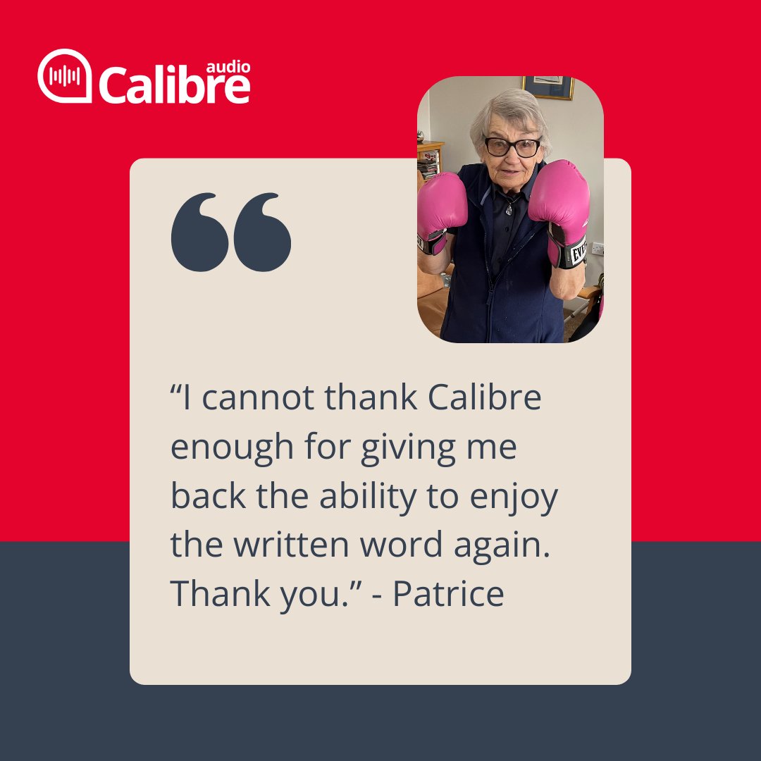 We love to see the positive impact we have made on people over the last 50 years! If you would like to share your positive experience with Calibre Audio please email us ❤️🙂 Read Patrice's full story here: calibreaudio.org.uk/50th-anniversa… #CalibreAudio #AudioBooks