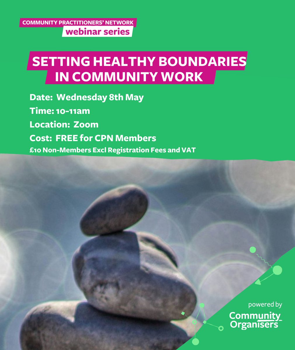 It's always challenging setting and maintaining boundaries around our time, especially for those doing community work.
This webinar will share ten rules for healthy boundaries to help us identify priorities and prevent us from being overwhelmed
Book here bit.ly/3QcWfaC