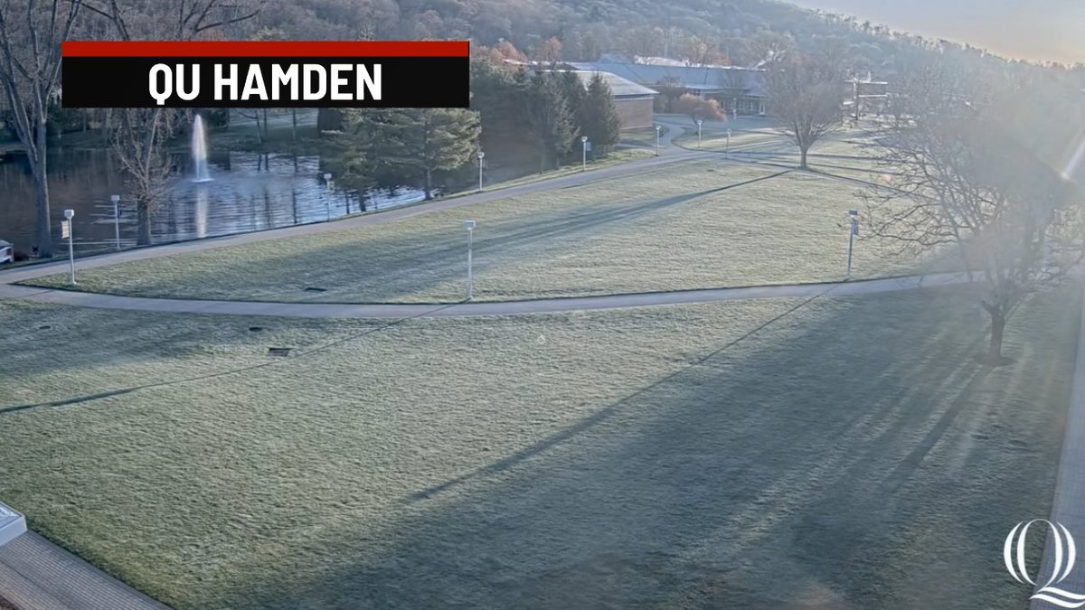 Frosty on the @QuinnipiacU campus in Hamden this morning!
