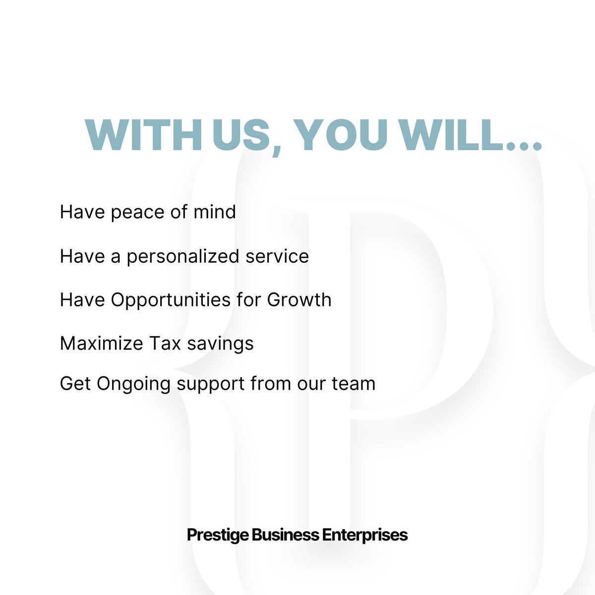 Join us and experience the difference! With our services, you'll enjoy peace of mind, growth opportunities, ongoing support from our dedicated team, personalized solutions, and maximize tax savings. Your success is our priority! 🌟 #FinancialFreedom #SuccessJourney