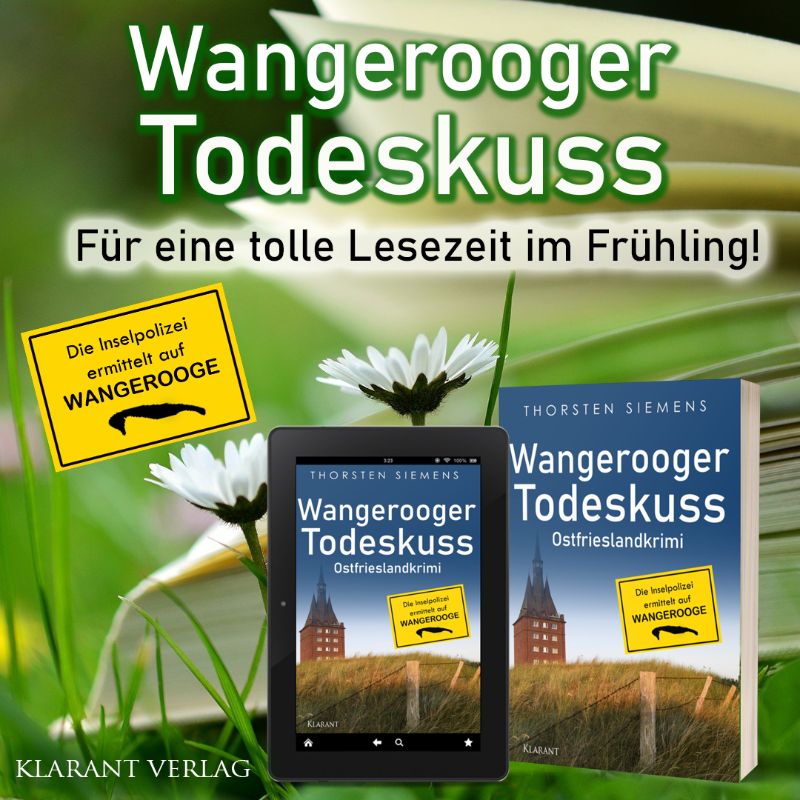 Für eine tolle Lesezeit im Frühling – der neue #Ostfrieslandkrimi „Wangerooger Todeskuss“ von #ThorstenSiemens! Brecht jetzt auf zu dem zweiten #Kriminalfall mit der #Inselpolizei von #Wangerooge! Erhältlich als #Taschenbuch und #EBook.
amazon.de/dp/B0CW1DVX45
#lesen #Krimis