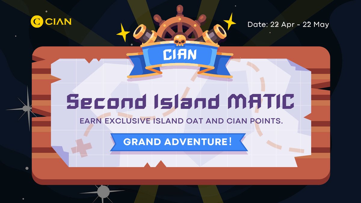 Ahoy and welcome to MATIC Island, the second destination in CIAN's Grand Adventure! 🏝️ @0xPolygon × @CIAN_protocol × @staderlabs have been waiting for you here for a long time! Collect the unique MATIC island OAT and convert them into CIAN voyage points👇…